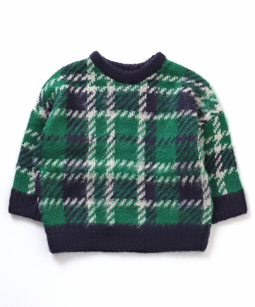 BREEZE（ブリーズ）の「チェック柄セーター（ニット/セーター・キッズ・オレンジ/グリーン・90/120/140/100）」の6枚目の写真