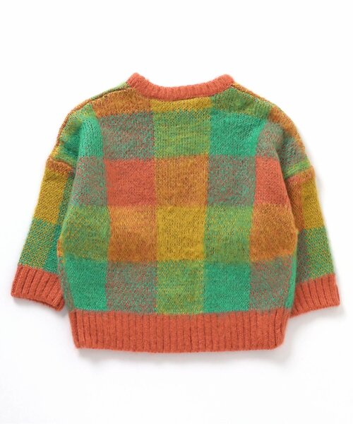 BREEZE（ブリーズ）の「チェック柄セーター（ニット/セーター・キッズ・オレンジ/グリーン・90/120/140/100）」の9枚目の写真