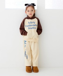 フロントポケット ロゴプリント ラグランフーディセットアップ