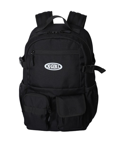 X-girl(エックスガール)の「MULTI POCKET BACKPACK(バックパック/リュック・レディース・カーキ/ブラック・ONE SIZE)」の3枚目の写真