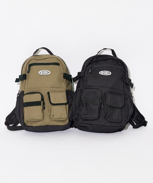X-girl(エックスガール)の「MULTI POCKET BACKPACK(バックパック/リュック・レディース・カーキ/ブラック・ONE SIZE)」の17枚目の写真