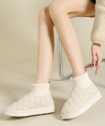 キルティングショートブーツ