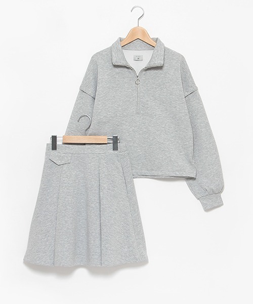 【セール】【AMI】ダンボールハーフジッププル×スカートセットアップ(その他)|pom ponette junior(ポンポネットジュニア) 【セール】【AMI】ダンボールハーフジッププル×スカートセットアップ(その他)|pom ponette junior(ポンポネットジュニア)