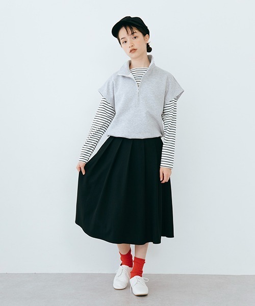 【セール】【AMI】ダンボールハーフジッププル×スカートセットアップ(その他)|pom ponette junior(ポンポネットジュニア) 【セール】【AMI】ダンボールハーフジッププル×スカートセットアップ(その他)|pom ponette junior(ポンポネットジュニア)