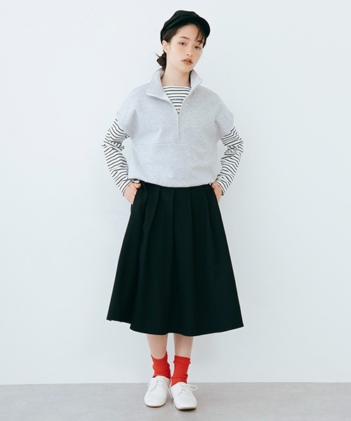 【セール】【AMI】ダンボールハーフジッププル×スカートセットアップ(その他)|pom ponette junior(ポンポネットジュニア) 【セール】【AMI】ダンボールハーフジッププル×スカートセットアップ(その他)|pom ponette junior(ポンポネットジュニア)