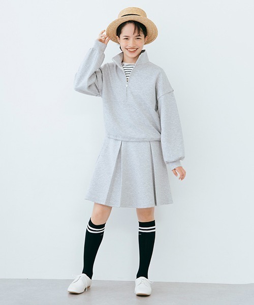 【セール】【AMI】ダンボールハーフジッププル×スカートセットアップ(その他)|pom ponette junior(ポンポネットジュニア) 【セール】【AMI】ダンボールハーフジッププル×スカートセットアップ(その他)|pom ponette junior(ポンポネットジュニア)