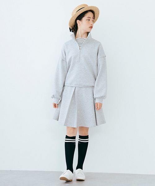 【セール】【AMI】ダンボールハーフジッププル×スカートセットアップ(その他)|pom ponette junior(ポンポネットジュニア) 【セール】【AMI】ダンボールハーフジッププル×スカートセットアップ(その他)|pom ponette junior(ポンポネットジュニア)