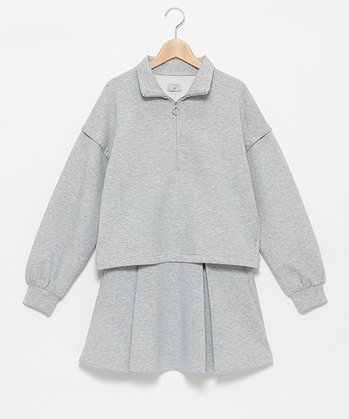 【セール】【AMI】ダンボールハーフジッププル×スカートセットアップ(その他)|pom ponette junior(ポンポネットジュニア) 【セール】【AMI】ダンボールハーフジッププル×スカートセットアップ(その他)|pom ponette junior(ポンポネットジュニア)