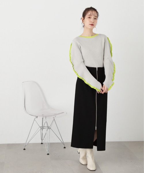 N.(N. Natural Beauty Basic)(エヌエヌナチュラルビューティーベーシック)の「【S Size Line】◆逆開ジップタイトスカート(スカート・レディース・ホワイト/ブラック・MEDIUM/SMALL)」の16枚目の写真