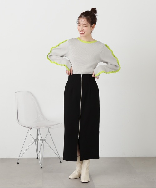 N.(N. Natural Beauty Basic)(エヌエヌナチュラルビューティーベーシック)の「【S Size Line】◆逆開ジップタイトスカート(スカート・レディース・ホワイト/ブラック・MEDIUM/SMALL)」の18枚目の写真