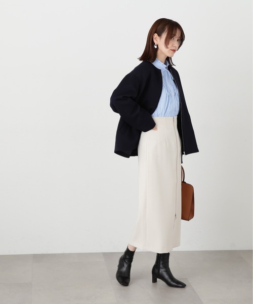 N.(N. Natural Beauty Basic)(エヌエヌナチュラルビューティーベーシック)の「【S Size Line】◆逆開ジップタイトスカート(スカート・レディース・ホワイト/ブラック・MEDIUM/SMALL)」の13枚目の写真