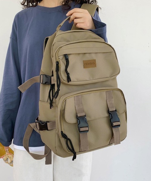 Miniministore（ミニミニストア）の「男女兼用 リュックサック 大容量 韓国（バックパック/リュック・レディース・ダークベージュ/グリーン/ブラック・フリー）」の4枚目の写真