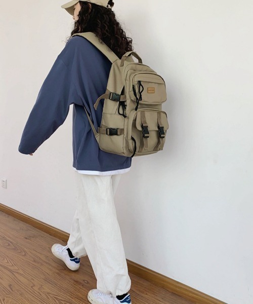Miniministore（ミニミニストア）の「男女兼用 リュックサック 大容量 韓国（バックパック/リュック・レディース・ダークベージュ/グリーン/ブラック・フリー）」の5枚目の写真
