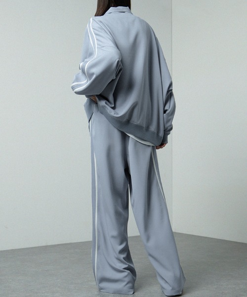 【セール】【セットアップ対応】'huge sizing' ダブルフェイスサイドラインオーバーサイズトラックジャケット（ジャージ）｜Alfred Alex（アルフレッドアレックス）