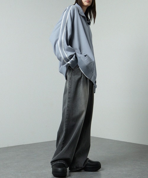 【セール】【セットアップ対応】'huge sizing' ダブルフェイスサイドラインオーバーサイズトラックジャケット（ジャージ）｜Alfred Alex（アルフレッドアレックス）