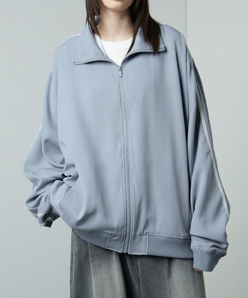 【セール】【セットアップ対応】'huge sizing' ダブルフェイスサイドラインオーバーサイズトラックジャケット（ジャージ）｜Alfred Alex（アルフレッドアレックス）