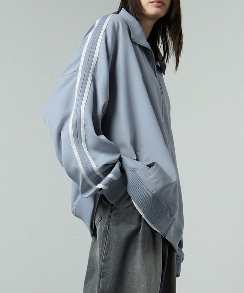 【セール】【セットアップ対応】'huge sizing' ダブルフェイスサイドラインオーバーサイズトラックジャケット（ジャージ）｜Alfred Alex（アルフレッドアレックス）