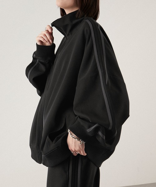 【セール】【セットアップ対応】'huge sizing' ダブルフェイスサイドラインオーバーサイズトラックジャケット（ジャージ）｜Alfred Alex（アルフレッドアレックス）