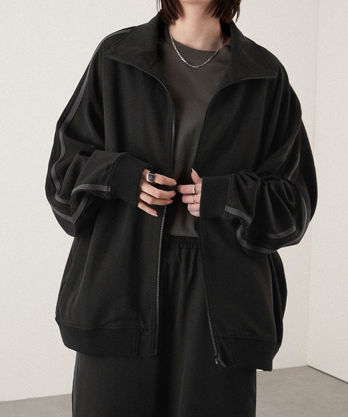 【セール】【セットアップ対応】'huge sizing' ダブルフェイスサイドラインオーバーサイズトラックジャケット（ジャージ）｜Alfred Alex（アルフレッドアレックス）