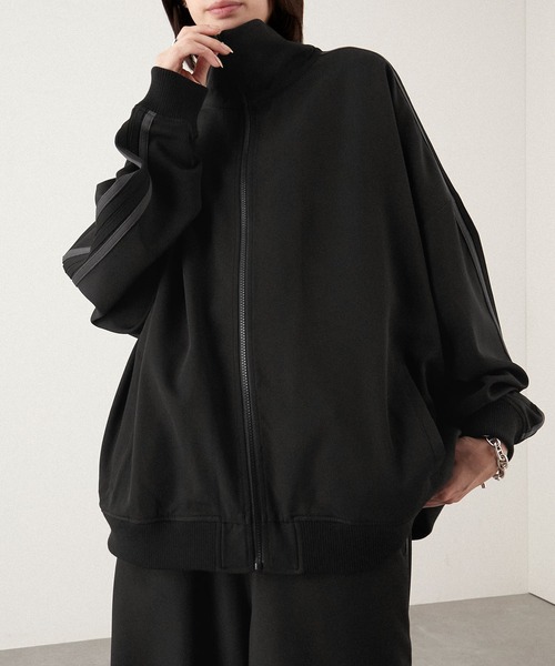 【セール】【セットアップ対応】'huge sizing' ダブルフェイスサイドラインオーバーサイズトラックジャケット（ジャージ）｜Alfred Alex（アルフレッドアレックス）