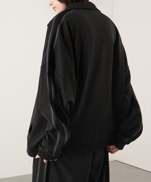 【セール】【セットアップ対応】'huge sizing' ダブルフェイスサイドラインオーバーサイズトラックジャケット（ジャージ）｜Alfred Alex（アルフレッドアレックス）