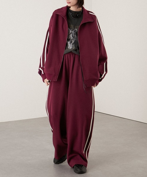 【セール】【セットアップ対応】'huge sizing' ダブルフェイスサイドラインオーバーサイズトラックジャケット（ジャージ）｜Alfred Alex（アルフレッドアレックス）
