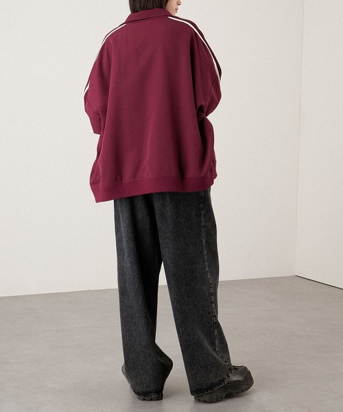 【セール】【セットアップ対応】'huge sizing' ダブルフェイスサイドラインオーバーサイズトラックジャケット（ジャージ）｜Alfred Alex（アルフレッドアレックス）