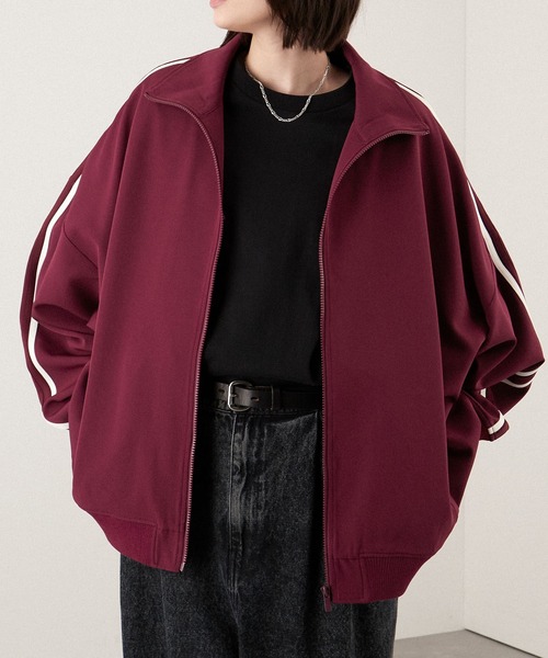 【セール】【セットアップ対応】'huge sizing' ダブルフェイスサイドラインオーバーサイズトラックジャケット（ジャージ）｜Alfred Alex（アルフレッドアレックス）