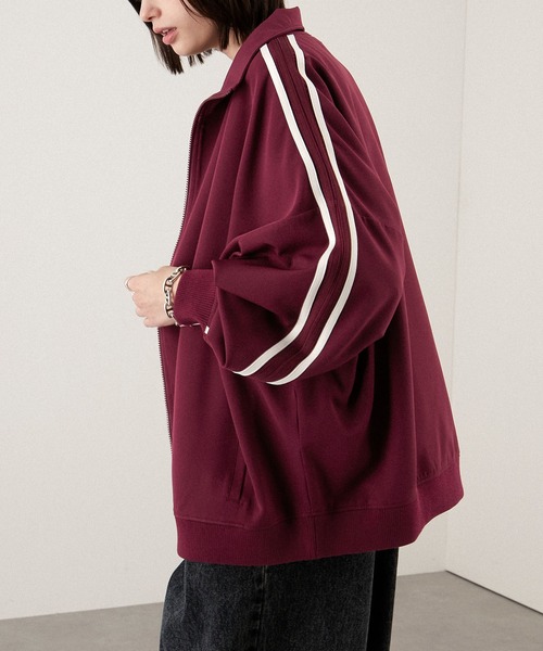 【セール】【セットアップ対応】'huge sizing' ダブルフェイスサイドラインオーバーサイズトラックジャケット（ジャージ）｜Alfred Alex（アルフレッドアレックス）