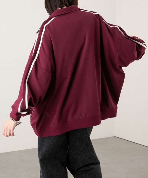 【セール】【セットアップ対応】'huge sizing' ダブルフェイスサイドラインオーバーサイズトラックジャケット（ジャージ）｜Alfred Alex（アルフレッドアレックス）