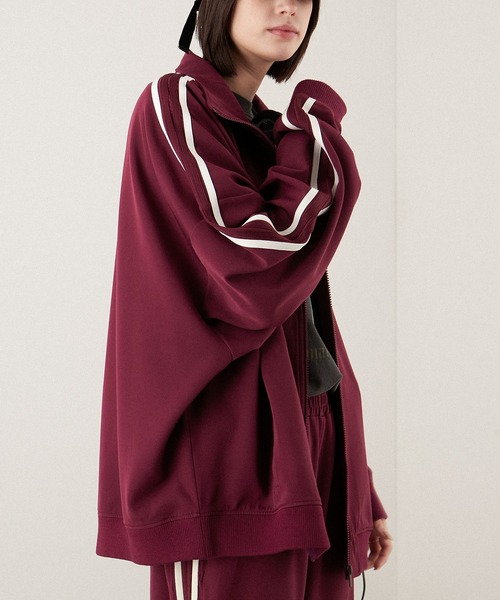 【セール】【セットアップ対応】'huge sizing' ダブルフェイスサイドラインオーバーサイズトラックジャケット（ジャージ）｜Alfred Alex（アルフレッドアレックス）