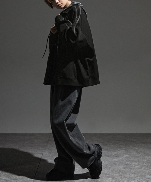 【セール】【セットアップ対応】'huge sizing' ダブルフェイスサイドラインオーバーサイズトラックジャケット（ジャージ）｜Alfred Alex（アルフレッドアレックス）