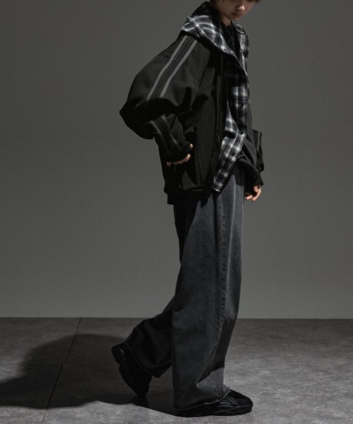 【セール】【セットアップ対応】'huge sizing' ダブルフェイスサイドラインオーバーサイズトラックジャケット（ジャージ）｜Alfred Alex（アルフレッドアレックス）