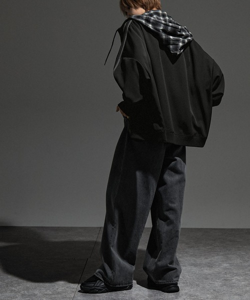 【セール】【セットアップ対応】'huge sizing' ダブルフェイスサイドラインオーバーサイズトラックジャケット（ジャージ）｜Alfred Alex（アルフレッドアレックス）