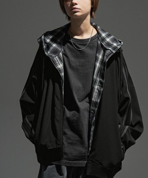 【セール】【セットアップ対応】'huge sizing' ダブルフェイスサイドラインオーバーサイズトラックジャケット（ジャージ）｜Alfred Alex（アルフレッドアレックス）