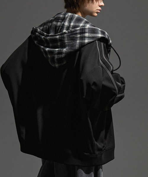 【セール】【セットアップ対応】'huge sizing' ダブルフェイスサイドラインオーバーサイズトラックジャケット（ジャージ）｜Alfred Alex（アルフレッドアレックス）