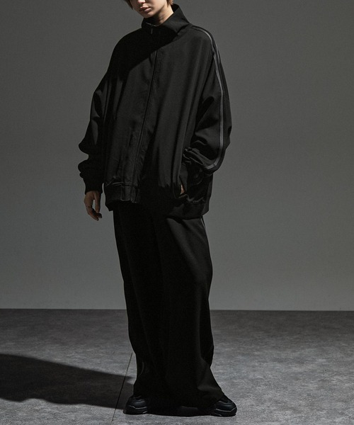【セール】【セットアップ対応】'huge sizing' ダブルフェイスサイドラインオーバーサイズトラックジャケット（ジャージ）｜Alfred Alex（アルフレッドアレックス）