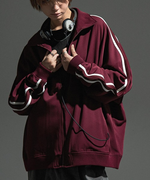 【セール】【セットアップ対応】'huge sizing' ダブルフェイスサイドラインオーバーサイズトラックジャケット（ジャージ）｜Alfred Alex（アルフレッドアレックス）