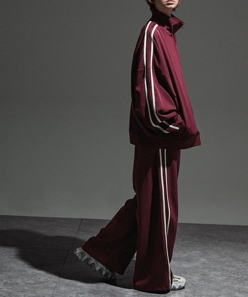 【セール】【セットアップ対応】'huge sizing' ダブルフェイスサイドラインオーバーサイズトラックジャケット（ジャージ）｜Alfred Alex（アルフレッドアレックス）
