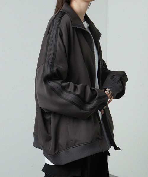 【セール】【セットアップ対応】'huge sizing' ダブルフェイスサイドラインオーバーサイズトラックジャケット（ジャージ）｜Alfred Alex（アルフレッドアレックス）