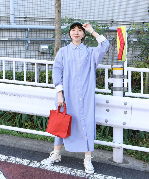 PAR ICI(パーリッシィ)の「【WEB別注】チェック/ストライプ ボタンダウンシャツワンピース(シャツワンピース・レディース・ブルー/レッド/ベージュ・FREE)」の13枚目の写真