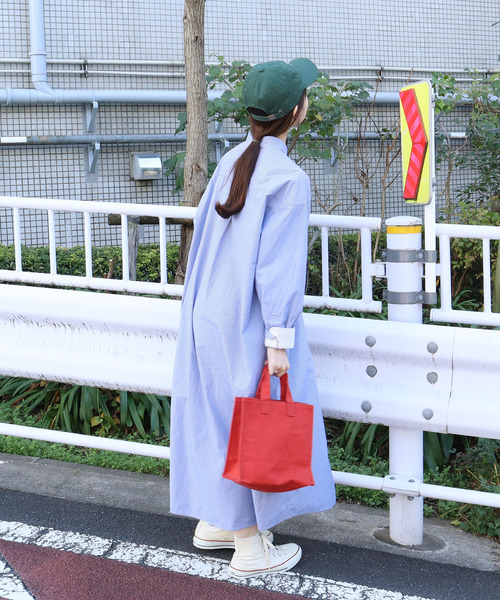 PAR ICI(パーリッシィ)の「【WEB別注】チェック/ストライプ ボタンダウンシャツワンピース(シャツワンピース・レディース・ブルー/レッド/ベージュ・FREE)」の9枚目の写真