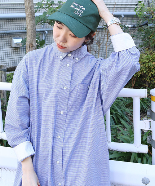 PAR ICI(パーリッシィ)の「【WEB別注】チェック/ストライプ ボタンダウンシャツワンピース(シャツワンピース・レディース・ブルー/レッド/ベージュ・FREE)」の19枚目の写真