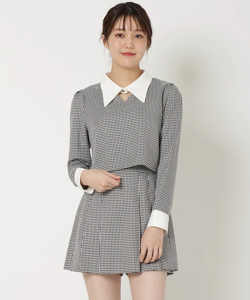 REDYAZEL（レディアゼル）の「【セットアップ可能】サイドビットプリーツスカパン（その他パンツ・レディース・グリーン/ブラック系その他/ブルー・FREE）」の2枚目の写真