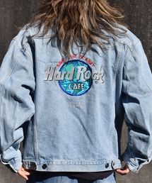 【ヴィンテージ古着】90's Hard Rock CAFE / ハードロックカフェ ロゴ 刺繍 デニムジャケット