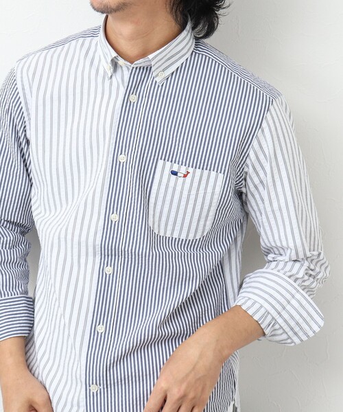 NOLLEY’S（ノーリーズ）の「クジラワンポイント ボタンダウンシャツ（シャツ/ブラウス・メンズ・ホワイト/ホワイト系その他/サックスブルー/ブラック系その他/グレー系その他・S/M/L/XL/XXL）」の3枚目の写真