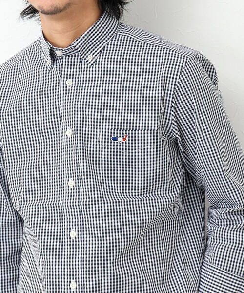 NOLLEY’S（ノーリーズ）の「クジラワンポイント ボタンダウンシャツ（シャツ/ブラウス・メンズ・ホワイト/ホワイト系その他/サックスブルー/ブラック系その他/グレー系その他・S/M/L/XL/XXL）」の4枚目の写真