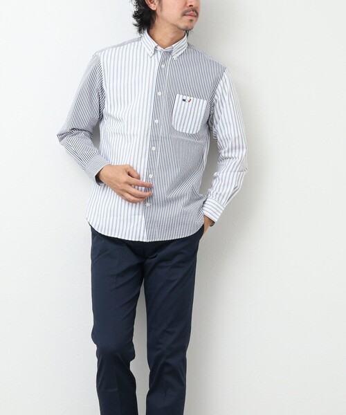 NOLLEY’S（ノーリーズ）の「クジラワンポイント ボタンダウンシャツ（シャツ/ブラウス・メンズ・ホワイト/ホワイト系その他/サックスブルー/ブラック系その他/グレー系その他・S/M/L/XL/XXL）」の8枚目の写真