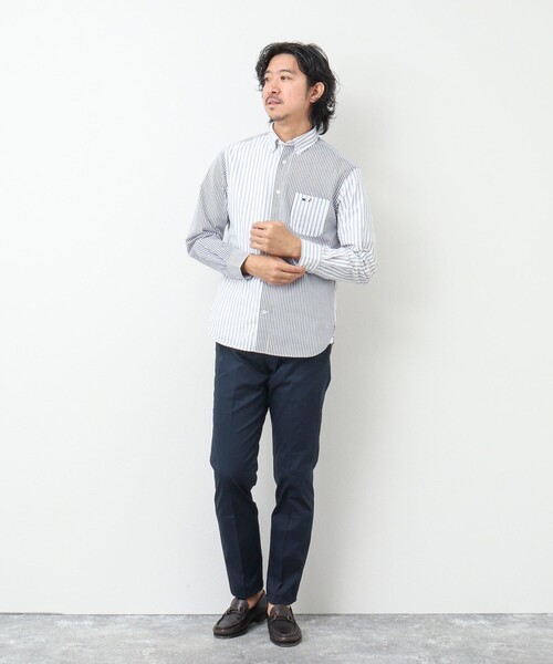 NOLLEY’S（ノーリーズ）の「クジラワンポイント ボタンダウンシャツ（シャツ/ブラウス・メンズ・ホワイト/ホワイト系その他/サックスブルー/ブラック系その他/グレー系その他・S/M/L/XL/XXL）」の9枚目の写真