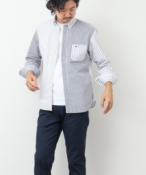 NOLLEY’S（ノーリーズ）の「クジラワンポイント ボタンダウンシャツ（シャツ/ブラウス・メンズ・ホワイト/ホワイト系その他/サックスブルー/ブラック系その他/グレー系その他・S/M/L/XL/XXL）」の14枚目の写真